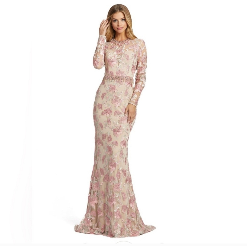 Mac DuggalMac Duggal Elegant Pink Floral Women's Dress